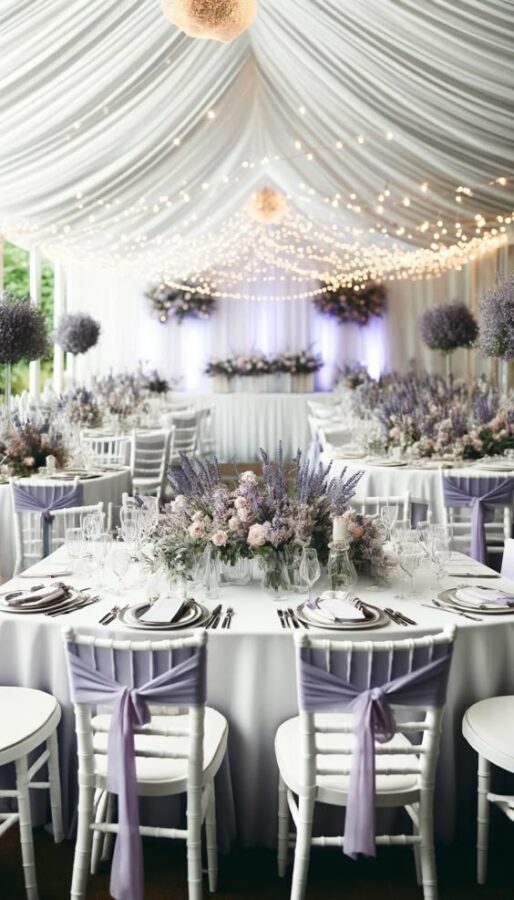 Allestimento matrimonio tema lavanda